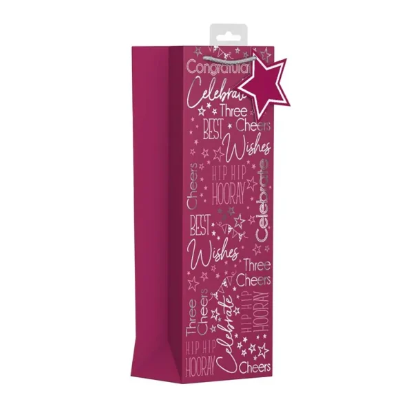 MULTI OCCASION BOTTLE GIFT BAG - PINK