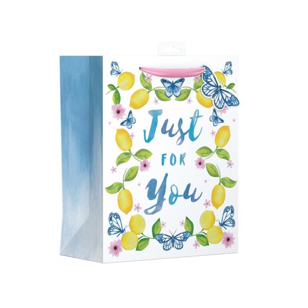 LEMON & BLUE BUTTERFLY LARGE GIFT BAG