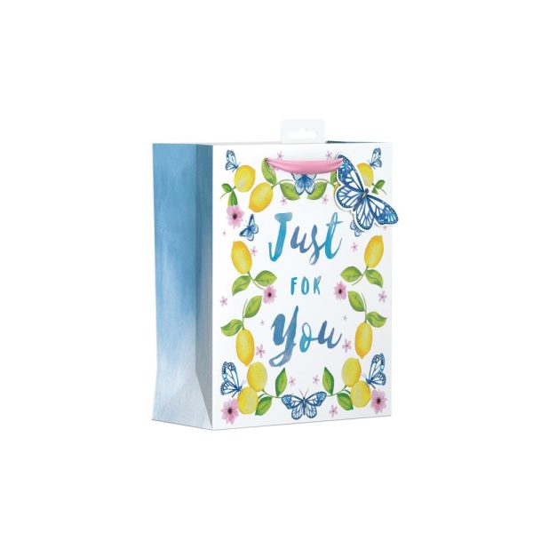 LEMON & BLUE BUTTERFLY MEDIUM GIFT BAG