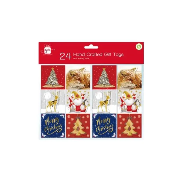 GIFTMAKER HANDCRAFTED SELF ADHESIVE CHRISTMAS GIFT TAGS PACK OF 24