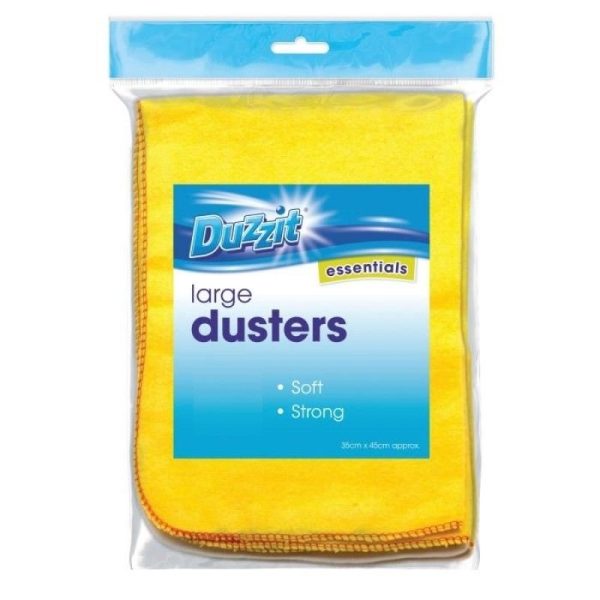 DUZZIT LARGE YELLOW DUSTERS PACK OF 4