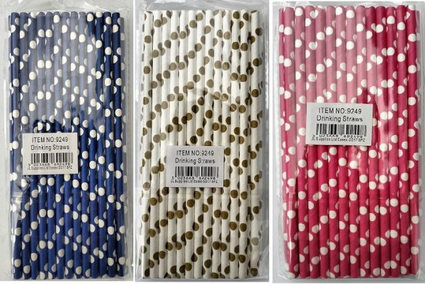 BIODEGRADABLE PAPER DRINKING STRAWS PACK OF 40 RANDOM COLOUR SENT