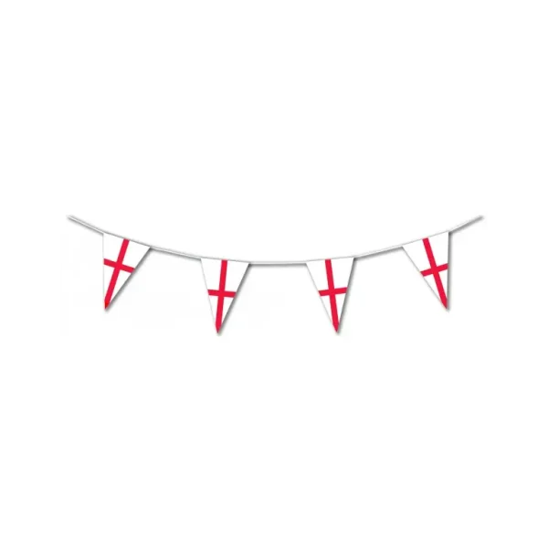 ST GEORGE / ENGLAND PLASTIC TRIANGLE BUNTING 10M