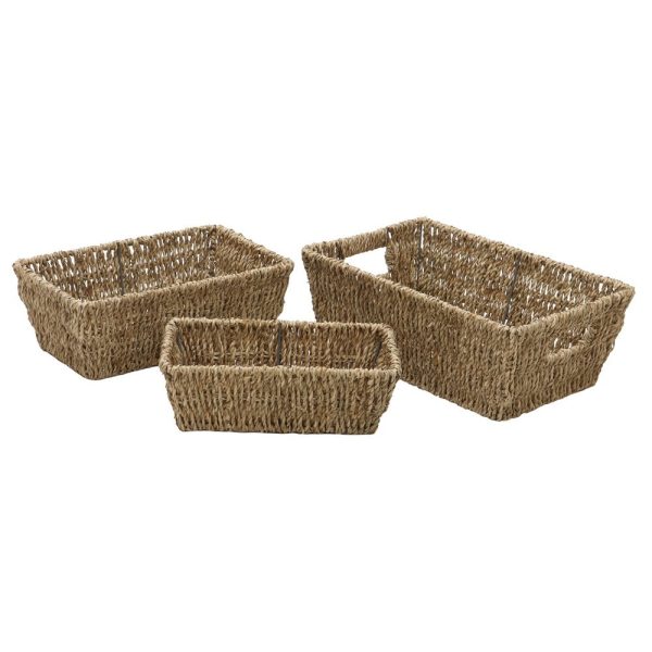 JVL SEAGRASS RECTANGULAR STORAGE BASKETS Pack Of 3