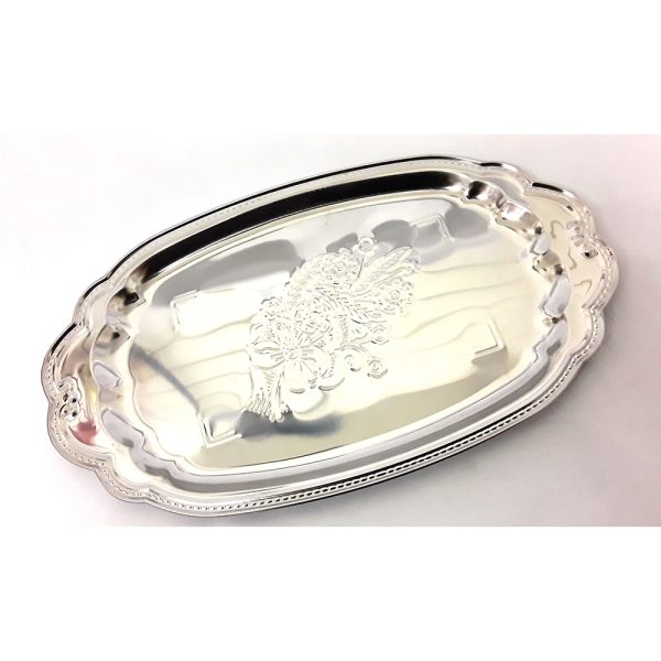 CHROME OBLONG TRAY SMALL 25 X 19CM'