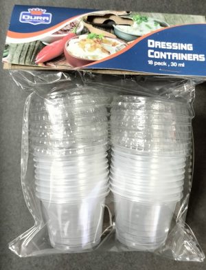 DURA DRESSING CONTAINERS / SAUCE POTS WITH LIDS PACK OF 18