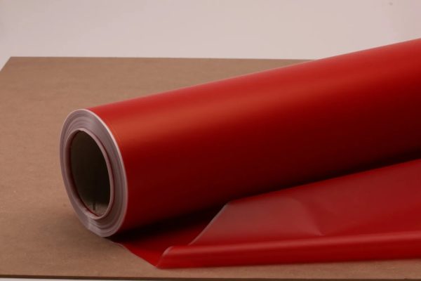 RED FROSTED CELLOPHANE GIFT WRAP ROLL 80CM X 80M