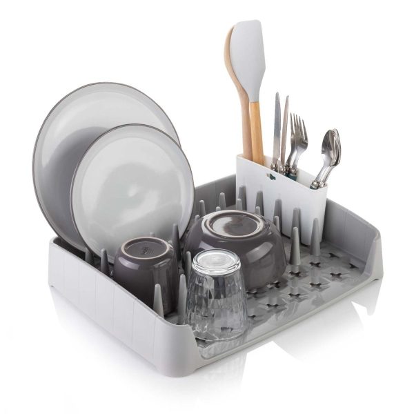 MINKY DISH RACK GREY & CADDY WHITE