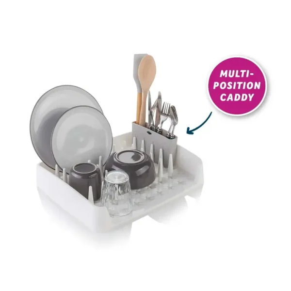 MINKY DISH RACK WHITE & CADDY GREY