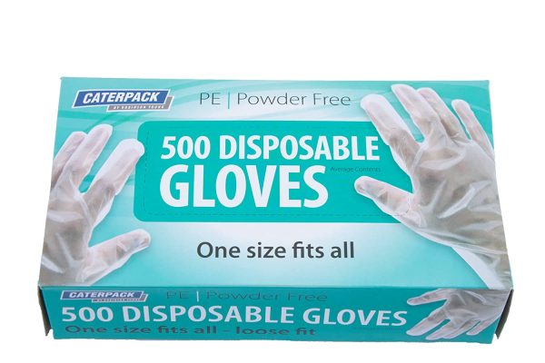 CATERPACK POWDER FREE PE DISPOSABLE GLOVES 500/PK