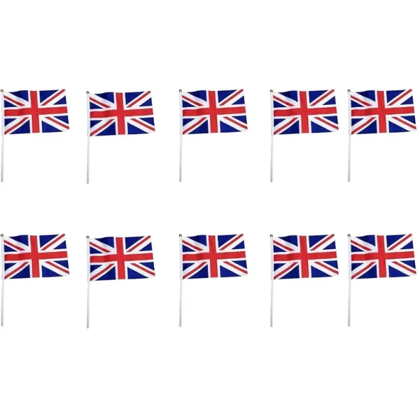 SHATCHI UNION JACK HAND FLAG PACK OF 10