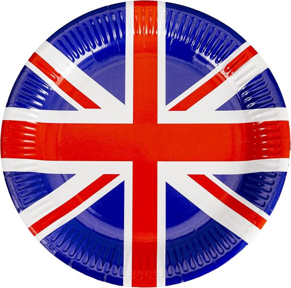 SHATCHI UNION JACK PARTY PAPER PALTES Pack Of 10