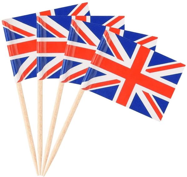 SHATCHI UNION JACK SANDWICH / COKTAIL PARTY FLAGS PACK OF 50