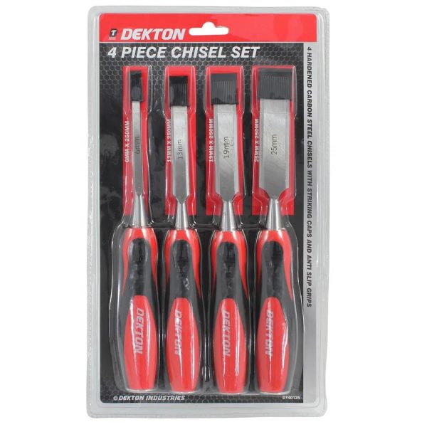 DEKTON WOOD CHISEL SET PACK OF 4