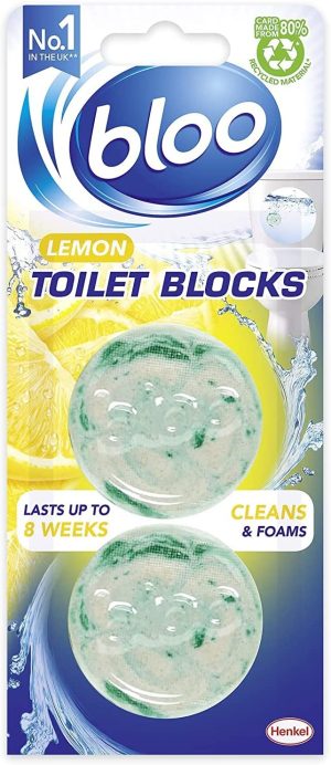 BLOO LEMON TOILET BLOCKS 38G PACK OF 2