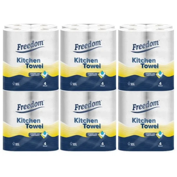 FREEDOM 2 PLY KITCHEN TOWEL PACK 6 X 4 ROLLS