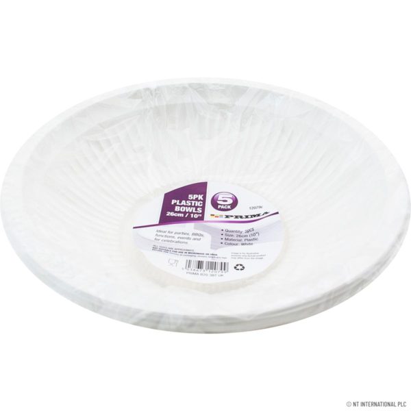 PRIMA PLASTIC SALAD BOWL 10" / 25CM 5/PK