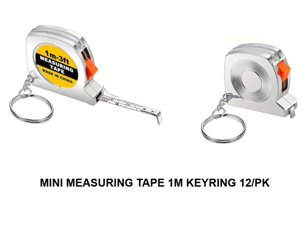 MINI MEASURING TAPE 1M KEYRING Pack Of 12