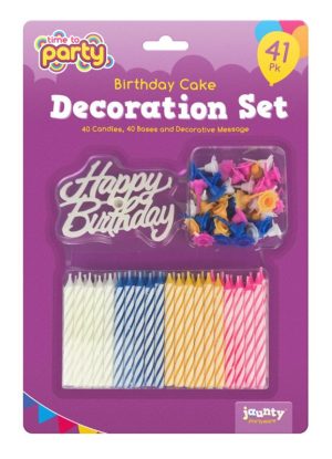 TIME TO PARTY BIRTHDAY CAKE CANDLE SET 41PCS