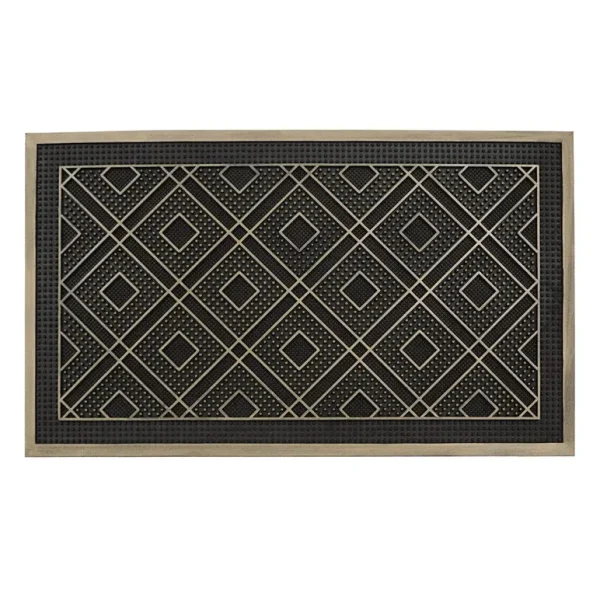 JVL HAVANA RUBBER PIN DIAMOND DESIGN DOORMAT 45 X 75CM