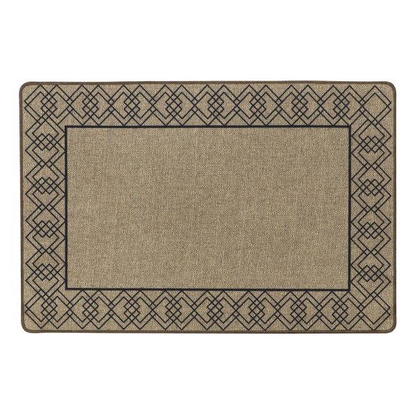 JVL ELEGANCE DIAMOND BORDER DOOR MAT 50 X 75 CM