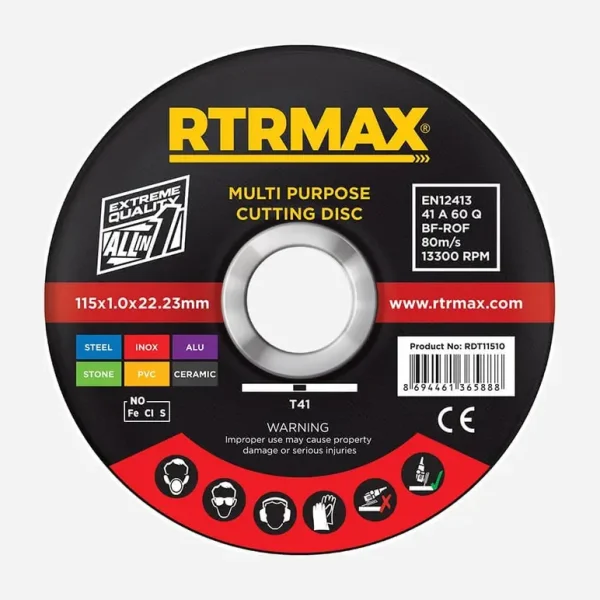 RTRMAX 10PCS MULTI PURPOSE CUTTING DISC 115 X 22MM