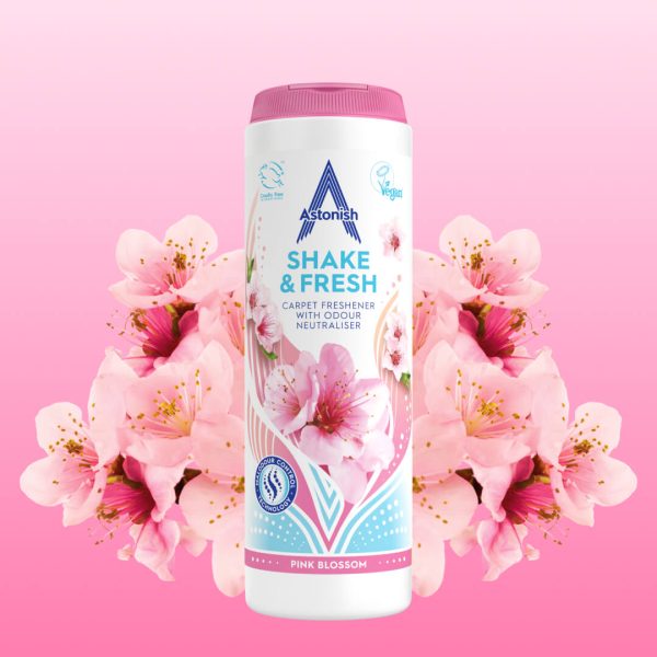 ASTONISH SHAKE & FRESH PINK BLOSSOM CARPET FRESHENER 400GM