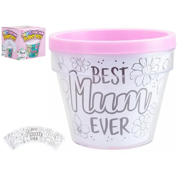 COLOUR YOUR OWN PLANT POT MUM DESIGN