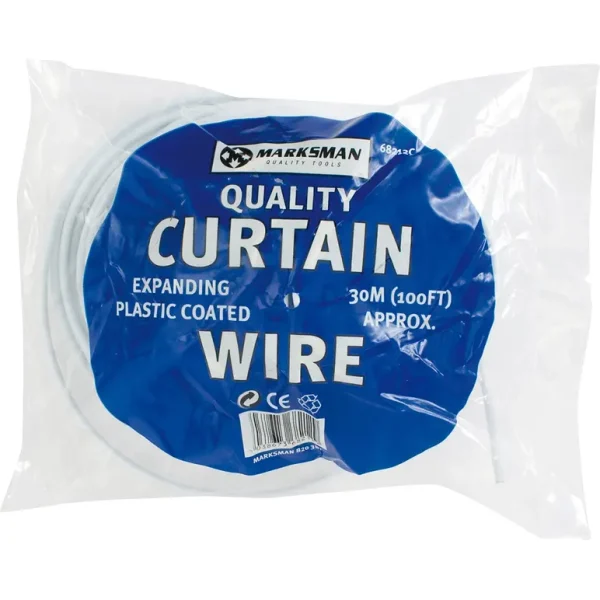 MARKSMAN PVC-COATED EXPANDING CURTAIN WIRE 30MTR