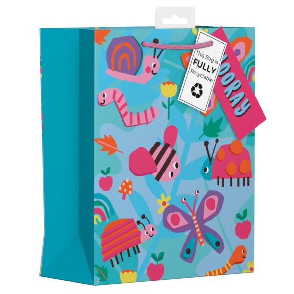 GIFTMAKER DECOUPAGE INSECTS DESIGN GIFT BAG APX 20 X 30CM