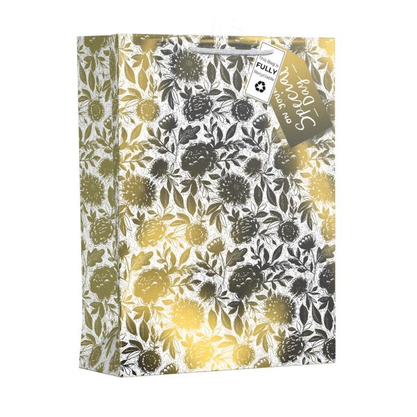 GIFTMAKER FLORAL FOIL EXTRA LARGE GIFT BAGS APX 47 X 33 CM