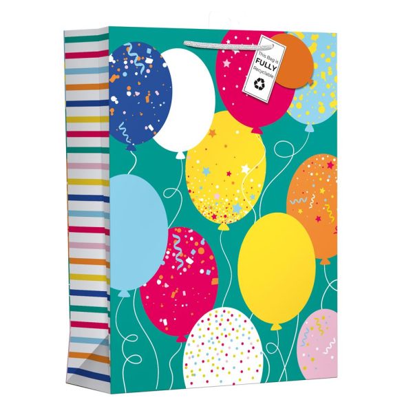 GIFTMAKER PARTY TEXT BALLONS EXTRA LARGE GIFT BAGS APX 47 X 33 CM