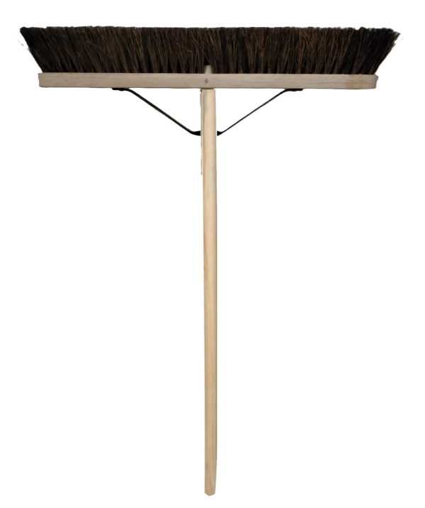 CHARLES BENTLEY STIFF BASSINE BROOM 24" WITH WOODEN HANDLE