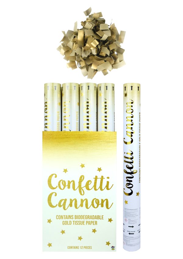 PARTY CANNON CONFETTI SHOOTERS 50CM - GOLD