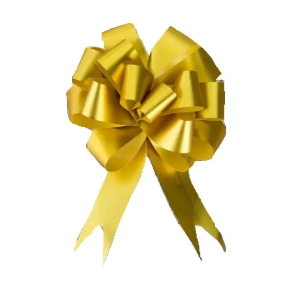 GOLD PULL BOWS RIBBONS 30MM PACK OF 10