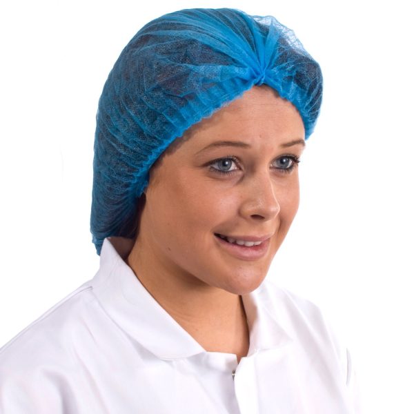 SUPERTOUCH DISPOSABLE PP NON WOVEN MOB HAIR NETS BLUE 100/PK