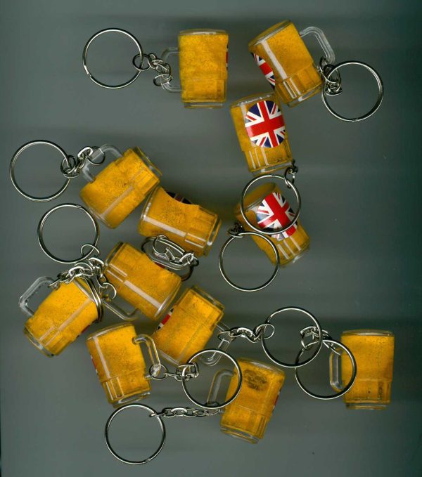 UNION JACK BEER TANKARD KEYRING Pack Of 12