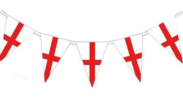 SHATCHI ENGLAND ST GEORGES BUNTING BANNER 25PCS 10MTR