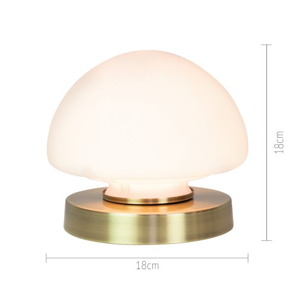 ANIKA OPAL DOME TOUCH TABLE LAMP IN BRASS 16CM