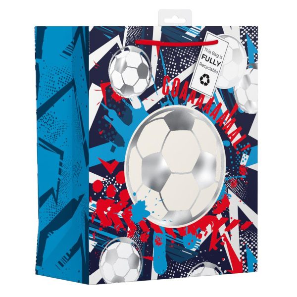 GIFTMAKER FOOTBALL DESIGN LARGE GIFT BAGS APX 36 X 28 CM