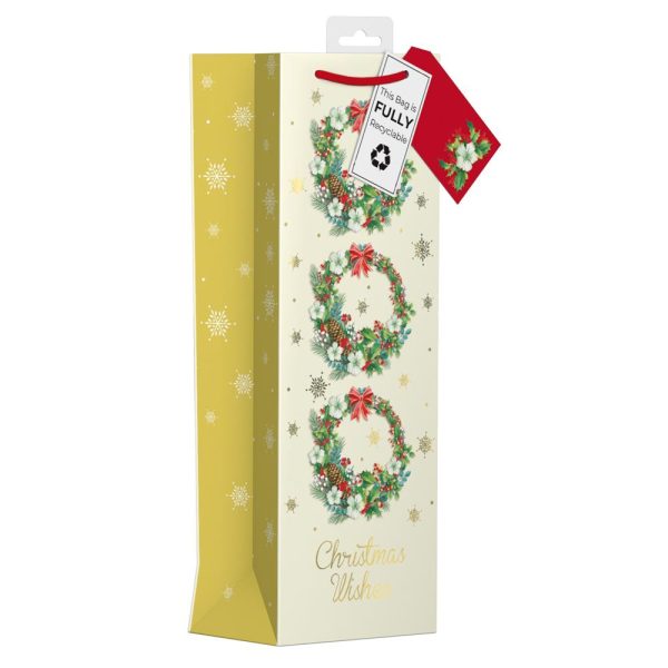 GIFTMAKER FOILAGE BOTTLE GIFT BAG APX 40X12 CM