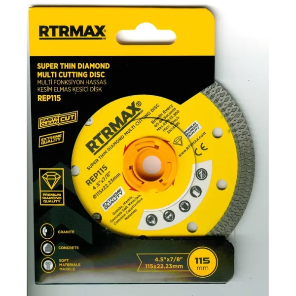 RTRMAX TILE & PORCELAIN CUTTING DISC 115MM X 22.23MM