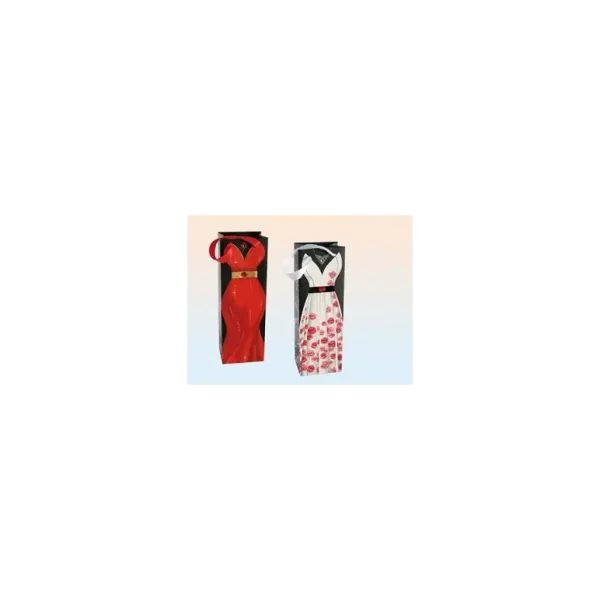 2 DESIGNER LADIES GIRL DRESS WITH DIAMANTE CRYSTAL STONES WINE SPIRITS CHAMPAGNE BOTTLE GIFT WRAP