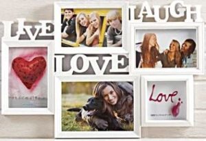 WHITE PLASTIC PHOTO FRAME LIVE-LAUGH-LOVE
