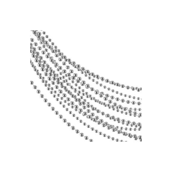 CHRISTMAS XMAS BEAD CHAIN GARLAND 4M SILVER XA3807 515000S