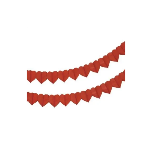 2 HEART GARLAND 2.5M RED