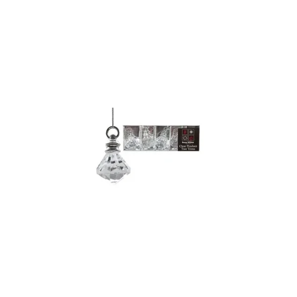 PACK OF 5 CLEAR ACRYLIC PENDANT CHRISTMAS TREE DECORATIONS