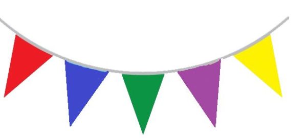 MULTICOLOUR TRIANGULAR PARTY BUNTING 10M 20FLAG