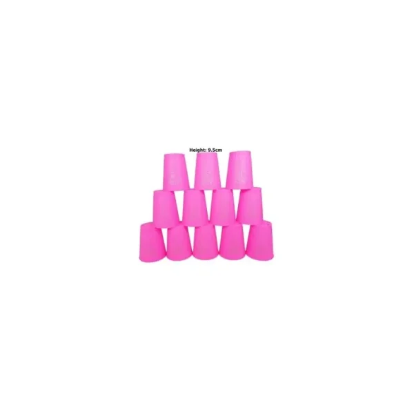 12 QUICK SPEED STACKER CUPS FAST STACKING STACKS - PINK