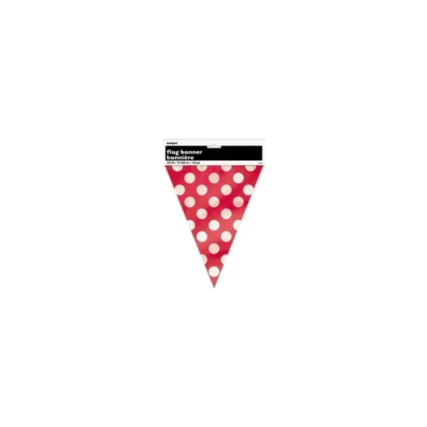 RUBY RED DOTS FLAG BANNER 12FT